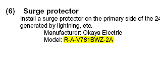 Robonet surge protector model